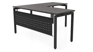 L Shaped Desk Shells PBD Furniture 60in x 66in Slender L-Desk with Modesty Panel 