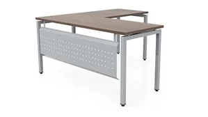L Shaped Desk Shells PBD Furniture L-Shaped Desk 60in x 60in Slender with Modesty Panel