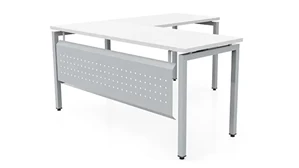 L Shaped Desk Shells PBD Furniture L-Shaped Desk 60in x 60in Slender with Modesty Panel