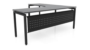 L Shaped Desk Shells PBD Furniture 72in x 84in Curve Corner L-Desk with Modesty Panel