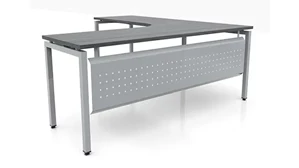 L Shaped Desk Shells PBD Furniture 72in x 84in Curve Corner L-Desk with Modesty Panel 