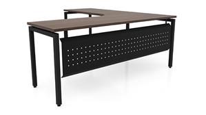 L Shaped Desk Shells PBD Furniture 72in x 84in Curve Corner L-Desk with Modesty Panel 