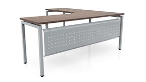 L Shaped Desk Shells PBD Furniture 72in x 78in Curve Corner L-Desk with Modesty Panel 