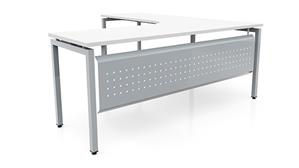 L Shaped Desks PBD Furniture 72in x 84in Curve Corner L-Desk with Modesty Panel
