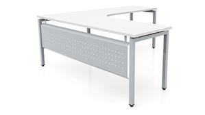 L Shaped Desk Shells PBD Furniture 72in x 78in Curve Corner L-Desk with Modesty Panel 