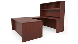 U Shaped Desks with Hutch Performance Bush Furniture 72in x 96in U-Desk with Open Hutch