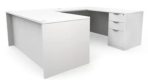U Shaped Double Pedestal Desks PBD Furniture 60in x 89in Double Pedestal U-Desk