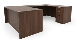U Shaped Double Pedestal Desks PBD Furniture 60in x 96in Double Pedestal U-Desk