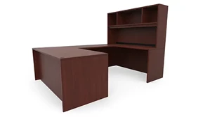 U Shaped Desks with Hutch PBD Furniture 60in x 96in U-Desk with Open Hutch