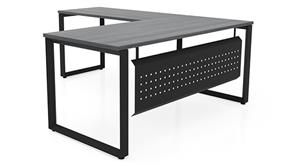 L Shaped Desk Shells PBD Furniture 66in x 66in Beveled Loop Leg L-Desk with Modesty Panel