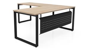L Shaped Desk Shells PBD Furniture Extra Deep 72in x 72in Beveled Loop Leg L-Desk with Modesty Panel