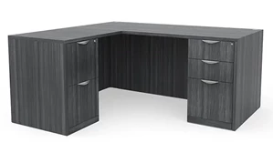 L Shaped Double Pedestal Desks PBD Furniture 60in x 60in Double Pedestal L-Shaped Desk