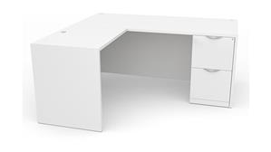 L Shaped Desks Office Source 60in x 65in Single Pedestal L-Shaped Desk