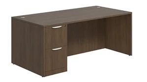 Stand-Alone Single Pedestal Desks PBD Furniture Desk 48in W x 30in D with 1 Pedestal