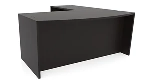 L Shaped Desk Shells PBD Furniture 72in x 76in Bow Front L-Shaped Desk