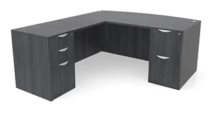L Shaped Double Pedestal Desks Performance Bush Furniture 72in x 72in Bow Front Double Pedestal L-Shaped Desk
