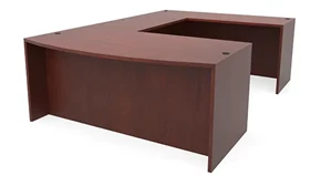 U Shaped Desk Shells PBD Furniture 66in x 101in Bow Front U-Shaped Desk