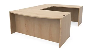 U Shaped Desk Shells PBD Furniture 66in x 101in Bow Front U-Shaped Desk