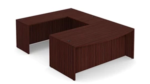 U Shaped Desk Shells PBD Furniture 66in x 101in Bow Front U-Shaped Desk