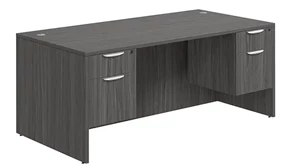 Stand-Alone Double Pedestal Desks PBD Furniture Desk 60in W x 24in D with 2 Hanging Pedestals