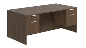 Stand-Alone Double Pedestal Desks PBD Furniture Desk 72in W x 30in D with 2 Hanging Pedestals