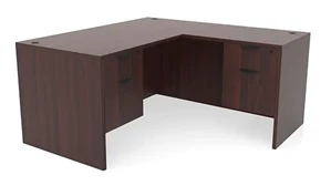 L Shaped Double Pedestal Desks PBD Furniture 60in x 72in Double Hanging Pedestal L-Shaped Desk