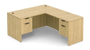 L Shaped Double Pedestal Desks PBD Furniture PL Series L-Shaped Desk 60in W x 72in D with 2 Hanging Pedestals