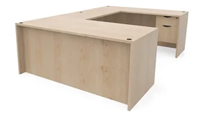 U Shaped Single Pedestal Desks PBD Furniture 66in x 96in Single Hanging Pedestal U-Desk