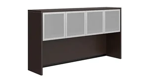 Desk Hutches PBD Furniture 66in Hutch with Four Glass Doors