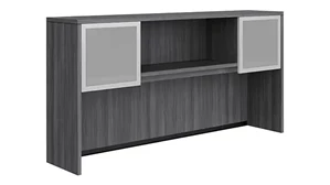 Desk Hutches PBD Furniture 72in Hutch with Two Glass Doors