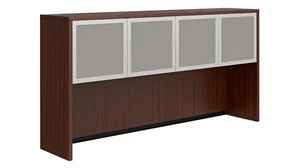 Desk Hutches PBD Furniture 72in Hutch with Four Glass Doors