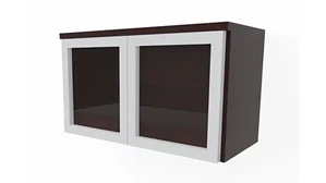 Desk Hutches PBD Furniture PL Series Desk Hutch 37in W x 15in D with Glass Doors