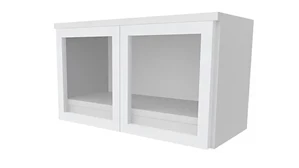 Desk Hutches PBD Furniture 31in Wall Mount Hutch with Silver Framed Doors