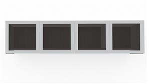 Desk Hutches PBD Furniture 72in Wall Mount Hutch with 4 Silver Framed Doors