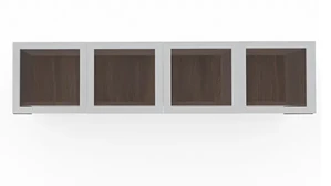 Desk Hutches PBD Furniture 72in Wall Mount Hutch with 4 Silver Framed Doors