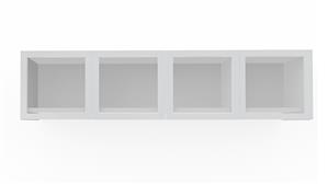 Desk Hutches PBD Furniture 72in Wall Mount Hutch with 4 Silver Framed Doors