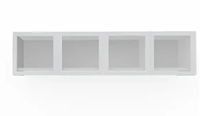 Desk Hutches PBD Furniture 72in Wall Mount Hutch with 4 Silver Framed Doors