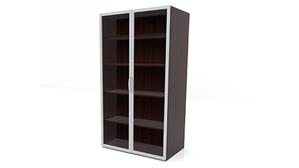 Tall Storage Cabinets PBD Furniture 65-1/2in H Frosted Glass Door Storage Cabinet