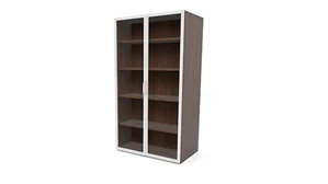 Tall Storage Cabinets PBD Furniture 65-1/2in H Frosted Glass Door Storage Cabinet