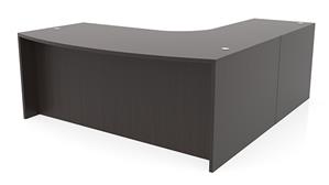 L Shaped Desks Office Source 72in x 90in Curved Corner Bow Front L-Desk