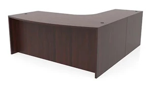 L Shaped Desk Shells PBD Furniture 72in x 83in Curved Corner Bow Front L-Desk