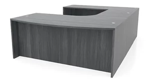 U Shaped Desk Shells PBD Furniture 72in x 114in Curved Bow Front U-Desk