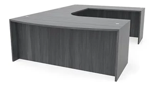 U Shaped Desk Shells PBD Furniture 72in x 112in Curved Bow Front U-Desk