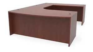 U Shaped Desk Shells PBD Furniture 72in x 107in Curved Bow Front U-Desk