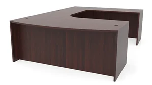 U Shaped Desk Shells PBD Furniture 72in x 107in Curved Bow Front U-Desk
