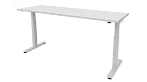 Standing Desks - Electronically Adjustable PBD Furniture 6ft x 24in Dual Motor 2 Stage Adjustable Height Sit to Stand Desk
