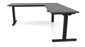Standing Desks - Electronically Adjustable PBD Furniture 6ft x 6ft Corner Electronic Adjustable Height Sit-to-Stand L-Desk
