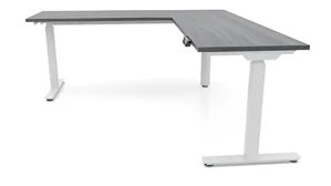 Standing Desks - Electronically Adjustable PBD Furniture 6ft x 78in Corner Electronic Adjustable Height Sit-to-Stand L-Desk 