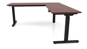 Standing Desks - Electronically Adjustable PBD Furniture 6ft x 6ft Corner Electronic Adjustable Height Sit-to-Stand L-Desk 