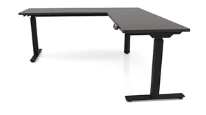 Standing Desks - Electronically Adjustable PBD Furniture 6ft x 6ft Corner Electronic Adjustable Height Sit-to-Stand L-Desk 
